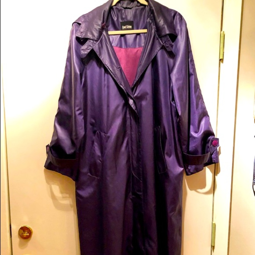 Purple long rain coat